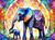 SUNSOUT INC - Stained Glass Zoo - Elephants - 1000 pc Jigsaw Puzzle by Artist: Kelly Roberts - Finished Size 20" x 27" - MPN# 73306