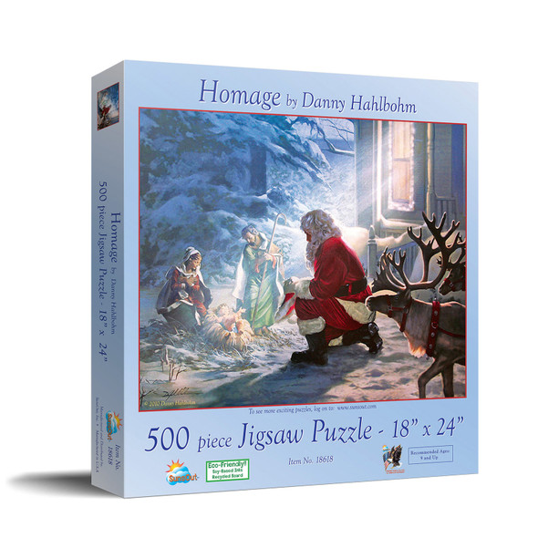 SUNSOUT INC - Homage - 500 pc Jigsaw Puzzle by Artist: Danny Hahlbohm - Finished Size 18" x 24" Christmas - MPN# 18618