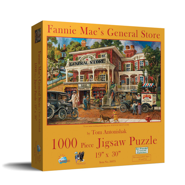 SUNSOUT INC - Fannie Mae's General Store - 1000 pc Jigsaw Puzzle by Artist: Tom Antonishak - Finished Size 19" x 30" - MPN# 56073