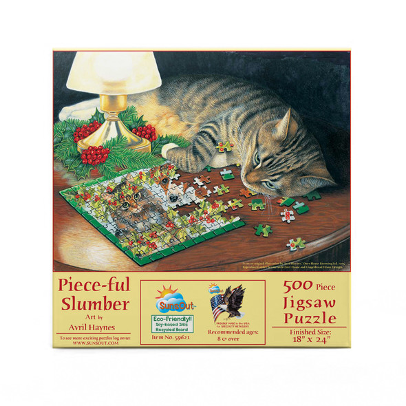 SUNSOUT INC - Piece-ful Slumber - 500 pc Jigsaw Puzzle by Artist: Avril Haynes - Finished Size 18" x 24" - MPN# 59621