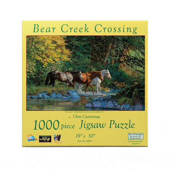 SUNSOUT INC - Bear Creek Crossing - 1000 pc Jigsaw Puzzle by Artist: Chris Cummings - Finished Size 19" x 30" - MPN# 44855