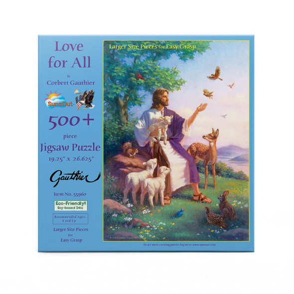 SUNSOUT INC - Love for All - 500 pc Large Pieces Jigsaw Puzzle by Artist: Corbert Gauthier - Finished Size 19.25" x 26.625" - MPN# 55960
