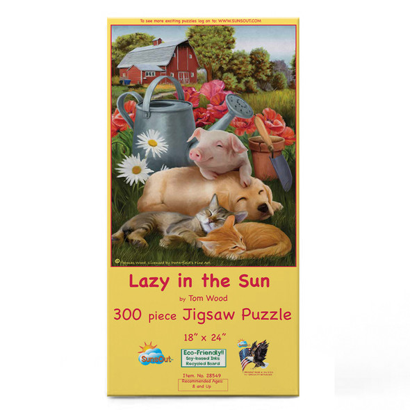 SUNSOUT INC - Lazy in the Sun - 300 pc Jigsaw Puzzle by Artist: Tom Wood - Finished Size 18" x 24" - MPN# 28549
