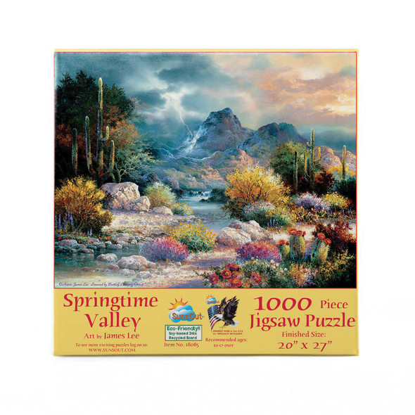 SUNSOUT INC - Springtime Valley - 1000 pc Jigsaw Puzzle by Artist: James Lee - Finished Size 20" x 27" - MPN# 18085