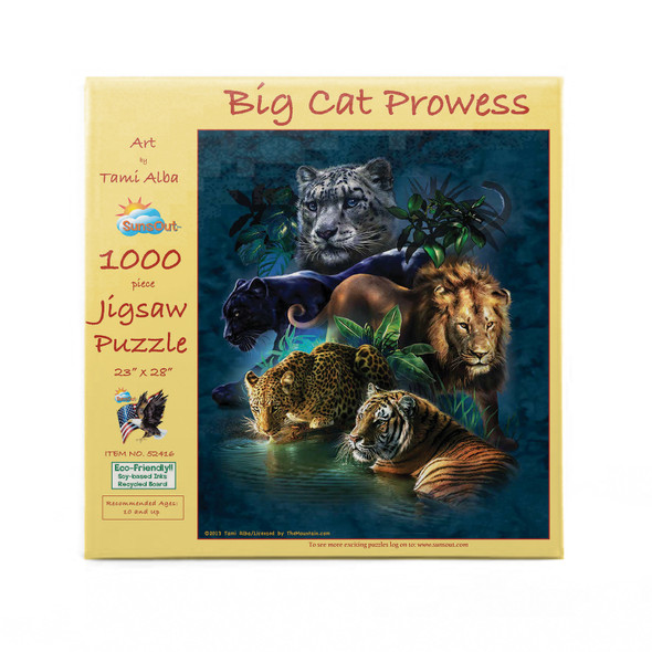 SUNSOUT INC - Big Cat Prowess - 1000 pc Jigsaw Puzzle by Artist: Tami Alba - Finished Size 23" x 28" Animals - MPN# 52416