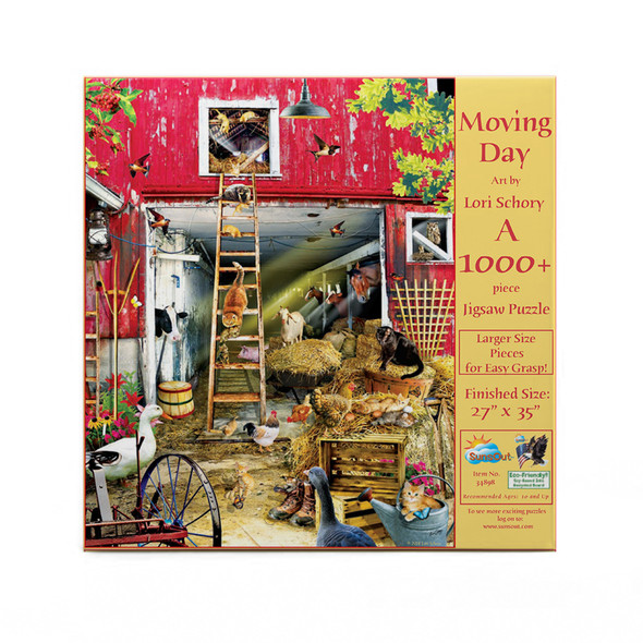 SUNSOUT INC - Moving Day - 1000 pc Large Pieces Jigsaw Puzzle by Artist: Lori Schory - Finished Size 27" x 35" - MPN# 34898