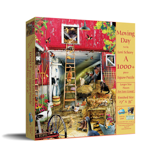 SUNSOUT INC - Moving Day - 1000 pc Large Pieces Jigsaw Puzzle by Artist: Lori Schory - Finished Size 27" x 35" - MPN# 34898