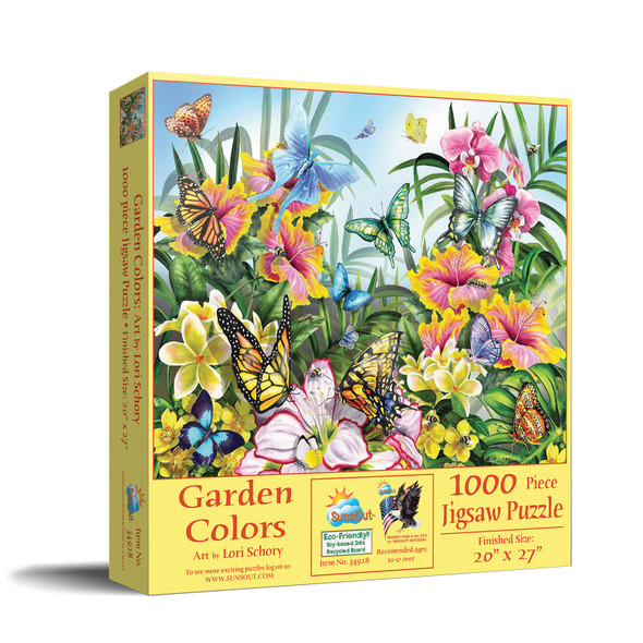 SUNSOUT INC - Garden Colors - 1000 pc Jigsaw Puzzle by Artist: Lori Schory - Finished Size 20" x 27" - MPN# 34928