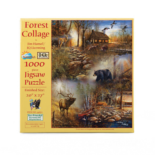 SUNSOUT INC - Forest Collage - 1000 pc Jigsaw Puzzle by Artist: Jim Hansel - Finished Size 20" x 27" - MPN# 54672