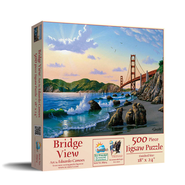 SUNSOUT INC - Bridgeview - 500 pc Jigsaw Puzzle by Artist: Eduardo Camoes - Finished Size 18" x 24" - MPN# 66904