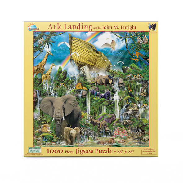SUNSOUT INC - Ark Landing - 1000 pc Jigsaw Puzzle by Artist: John M. Enright - Finished Size 26" x 26" - MPN# 80105
