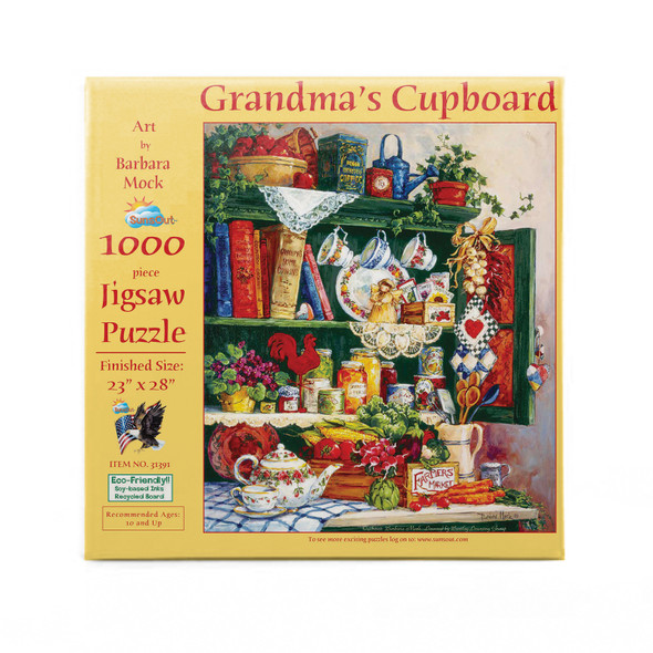 SUNSOUT INC - Grandma's Cupboard - 1000 pc Jigsaw Puzzle by Artist: Barbara Mock - Finished Size 23" x 28" - MPN# 31391