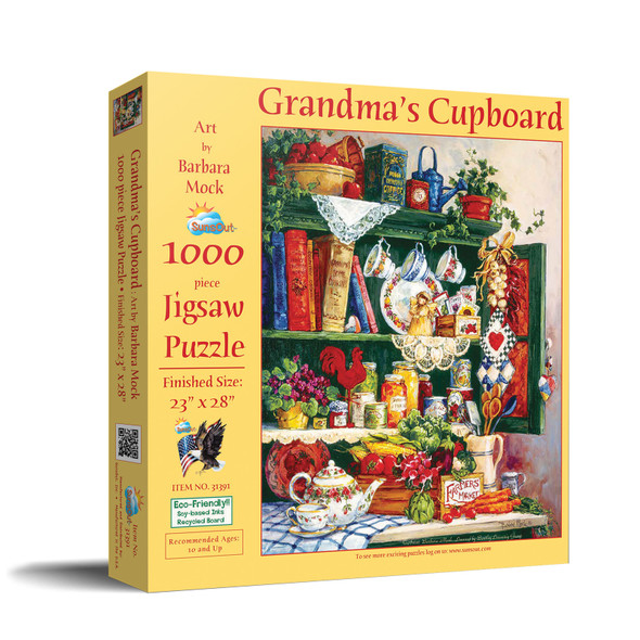 SUNSOUT INC - Grandma's Cupboard - 1000 pc Jigsaw Puzzle by Artist: Barbara Mock - Finished Size 23" x 28" - MPN# 31391