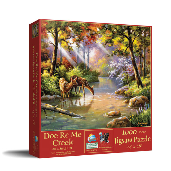 SUNSOUT INC - Doe Re Me Creek - 1000 pc Jigsaw Puzzle by Artist: Sung Kim - Finished Size 23" x 28" - MPN# 36597