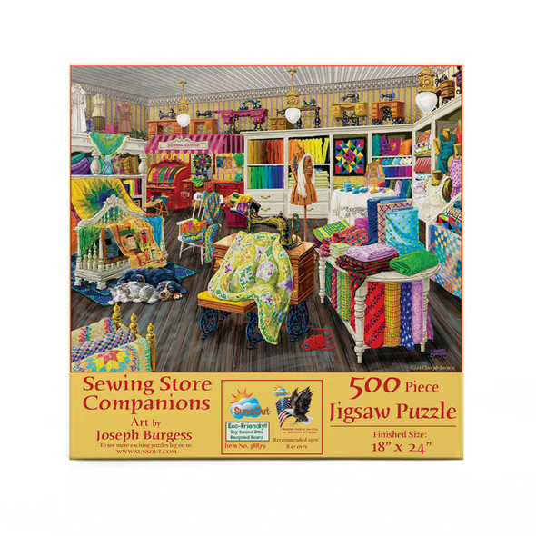 SUNSOUT INC - Sewing Store Companions - 500 pc Jigsaw Puzzle by Artist: Joseph Burgess - Finished Size 18" x 24" - MPN# 38879