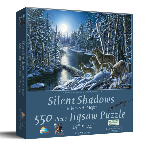 SUNSOUT INC - Silent Shadows - 550 pc Jigsaw Puzzle by Artist: James Meger - Finished Size 15" x 24" - MPN# 28499