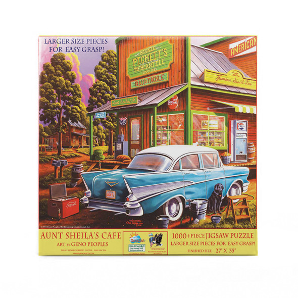 SUNSOUT INC - Aunt Sheila's Cafe - 1000 pc Large Pieces Jigsaw Puzzle by Artist: Geno Peoples - Finished Size 27" x 35" - MPN# 51327