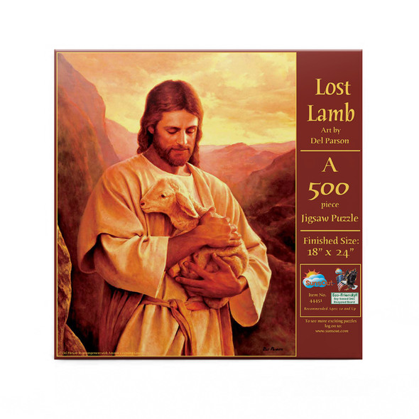 SUNSOUT INC - Lost Lamb - 500 pc Jigsaw Puzzle by Artist: Del Parson - Finished Size 18" x 24" - MPN# 44451