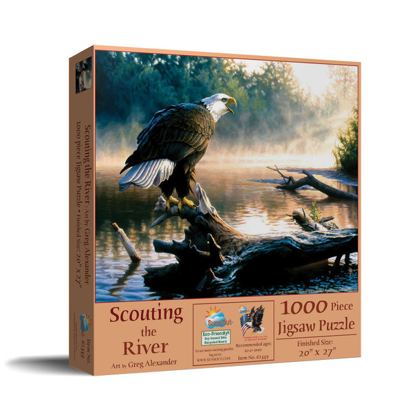 SUNSOUT INC - Scouting the River - 1000 pc Jigsaw Puzzle by Artist: Greg Alexander - Finished Size 20" x 27" - MPN# 62349