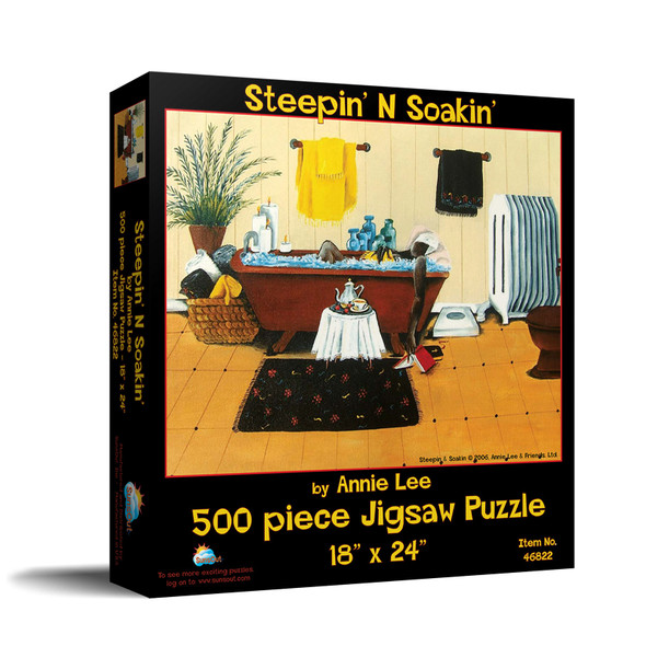 SUNSOUT INC - Steepin N Soakin - 500 pc Jigsaw Puzzle by Artist: Annie Lee - Finished Size 18" x 24" - MPN# 46822