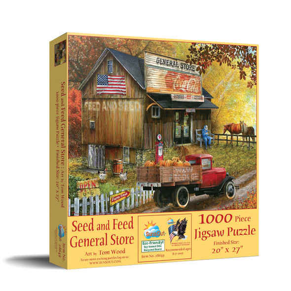 SUNSOUT INC - Feed and Seed General Store - 1000 pc Jigsaw Puzzle by Artist: Tom Wood - Finished Size 20" x 27" - MPN# 28649