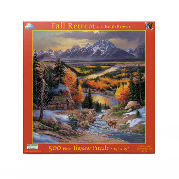 SUNSOUT INC - Fall Retreat - 500 pc Jigsaw Puzzle by Artist: Keith Brown - Finished Size 19" x 19" - MPN# 44336