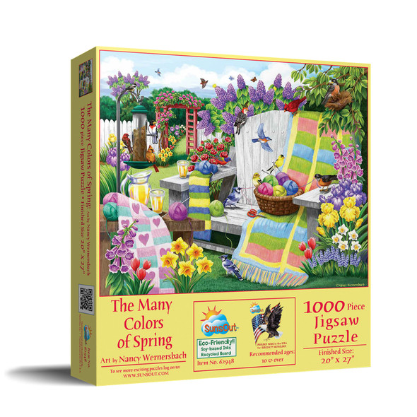 SUNSOUT INC - The Many Colors of Spring - 1000 pc Jigsaw Puzzle by Artist: Nancy Wernersbach - Finished Size 20" x 27" - MPN# 62948