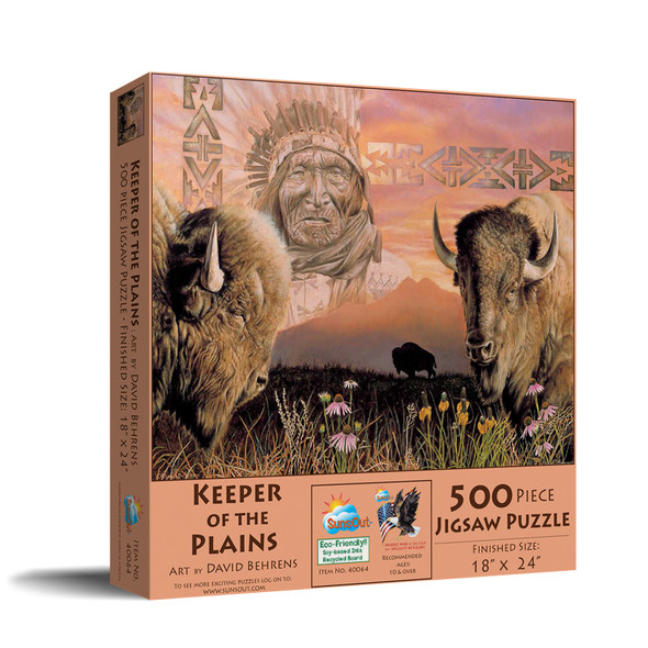 SUNSOUT INC - Keeper of the Plains - 500 pc Jigsaw Puzzle by Artist: David Behrens - Finished Size 18" x 24" - MPN# 40064