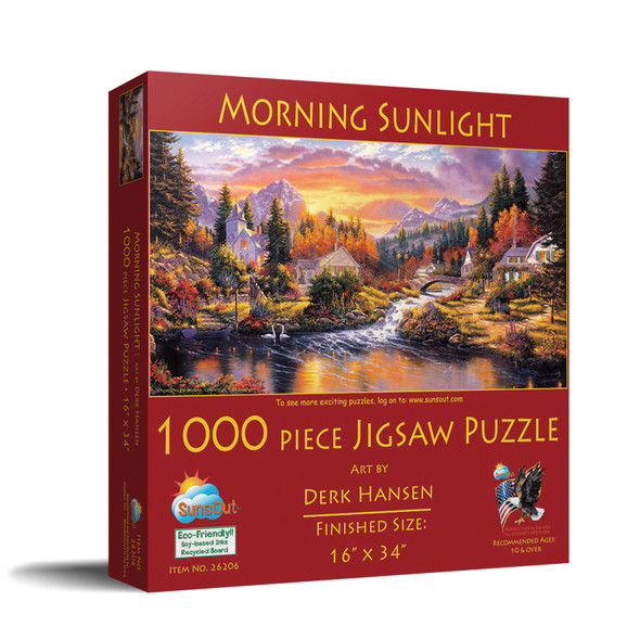 SUNSOUT INC - Morning Sunlight - 1000 pc Jigsaw Puzzle by Artist: Derk Hansen - Finished Size 16" x 34" - MPN# 26206