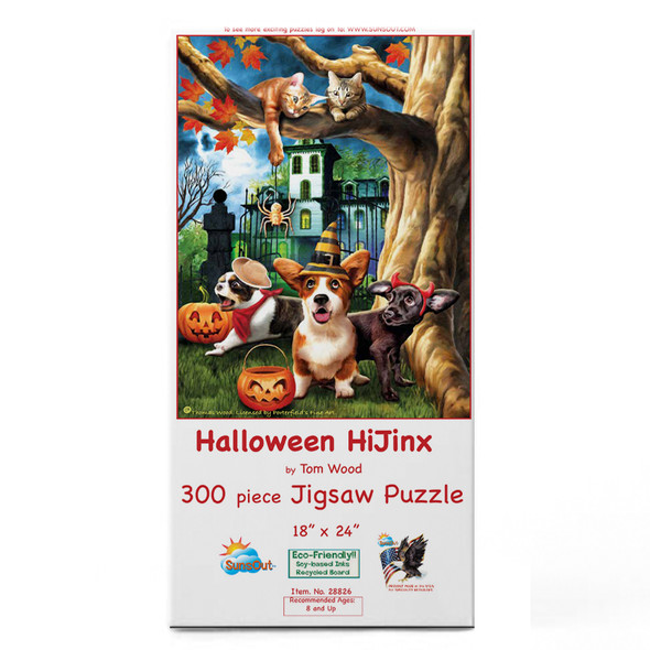 SUNSOUT INC - Halloween HiJinx - 300 pc Jigsaw Puzzle by Artist: Tom Wood - Finished Size 18" x 24" Halloween - MPN# 28826