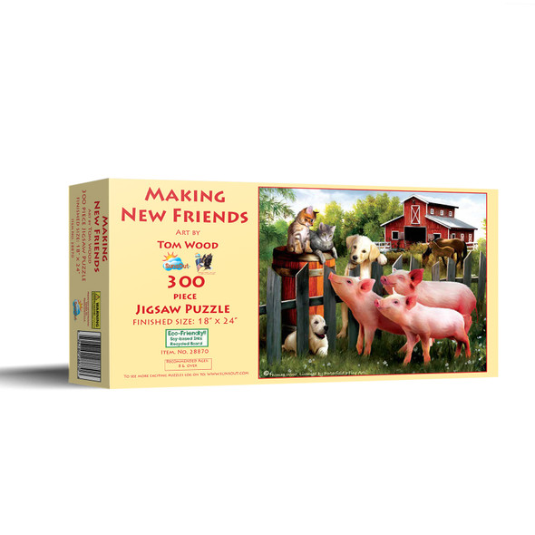 SUNSOUT INC - Making New Friends - 300 pc Jigsaw Puzzle by Artist: Tom Wood - Finished Size 18" x 24" - MPN# 28870