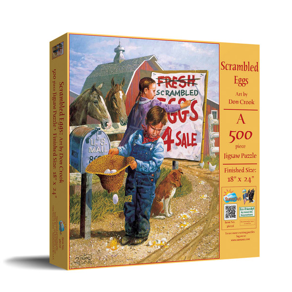 SUNSOUT INC - Scrambled Eggs - 500 pc Jigsaw Puzzle by Artist: Don Crook - Finished Size 18" x 24" - MPN# 36026