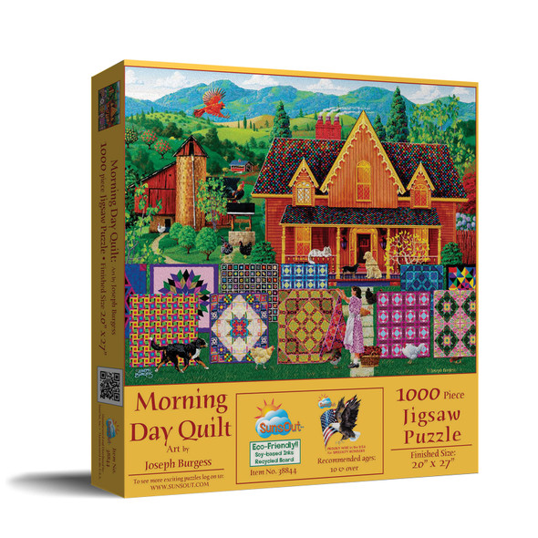 SUNSOUT INC - Morning Day Quilt - 1000 pc Jigsaw Puzzle by Artist: Joseph Burgess - Finished Size 20" x 27" - MPN# 38844