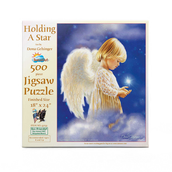 SUNSOUT INC - Holding a Star - 500 pc Jigsaw Puzzle by Artist: Dona Gelsinger - Finished Size 18" x 24" Christmas - MPN# 57133