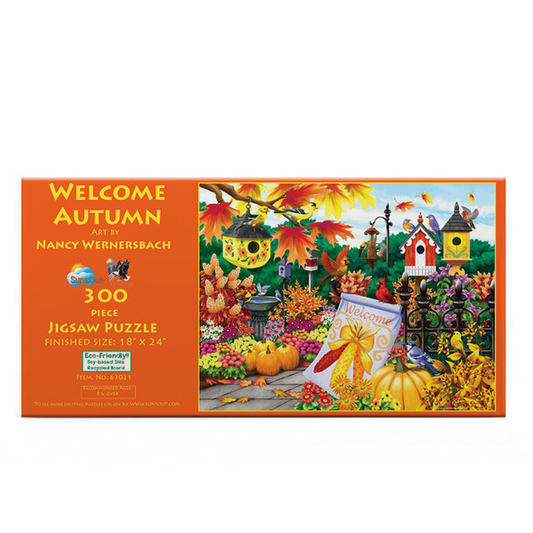SUNSOUT INC - Welcome Autumn - 300 pc Jigsaw Puzzle by Artist: Nancy Wernersbach - Finished Size 18" x 24" - MPN# 63021
