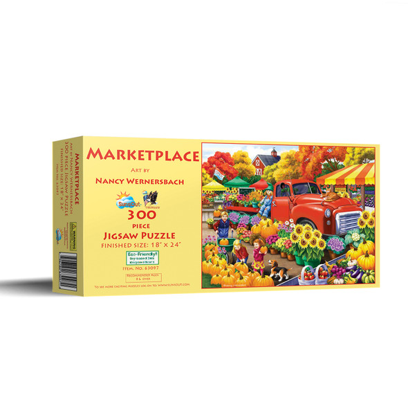 SUNSOUT INC - Marketplace - 300 pc Jigsaw Puzzle by Artist: Nancy Wernersbach - Finished Size 18" x 24" - MPN# 63097