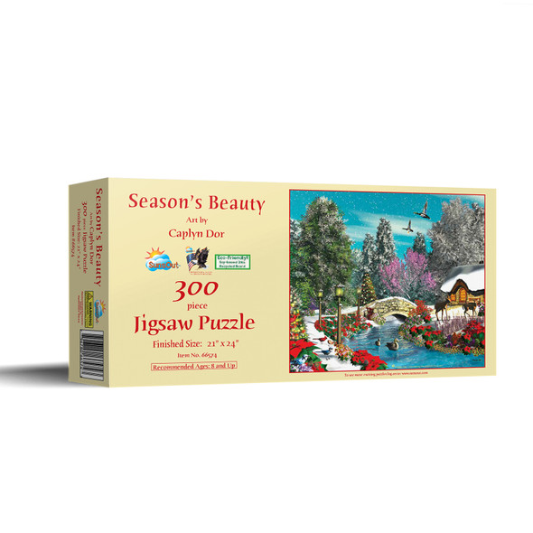 SUNSOUT INC - Season's Beauty - 300 pc Jigsaw Puzzle by Artist: Caplyn Dor - Finished Size 21" x 24" Christmas - MPN# 66574