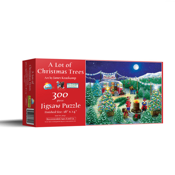 SUNSOUT INC - A Lot of Christmas Trees - 300 pc Jigsaw Puzzle by Artist: Janet Kruskamp - Finished Size 18" x 24" Christmas - MPN# 76141