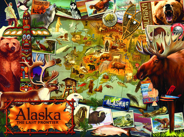SUNSOUT INC - Alaska, the Final Frontier - 1000 pc Jigsaw Puzzle by Artist: Kate Ward Thacker - Finished Size 20" x 27" - MPN# 70016 SUNSOUT INC - Alaska, the Final Frontier - 1000 pc Jigsaw Puzzle by Artist: Kate Ward Thacker - Finished Size 20" x 27" - MPN# 70016