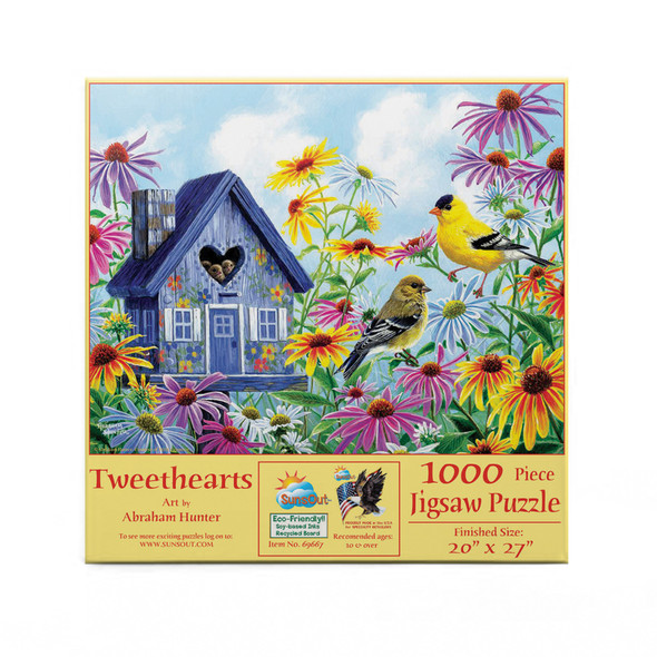 SUNSOUT INC - Tweethearts - 1000 pc Jigsaw Puzzle by Artist: Abraham Hunter - Finished Size 20" x 27" - MPN# 69667