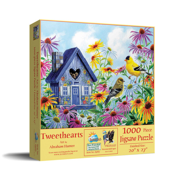 SUNSOUT INC - Tweethearts - 1000 pc Jigsaw Puzzle by Artist: Abraham Hunter - Finished Size 20" x 27" - MPN# 69667
