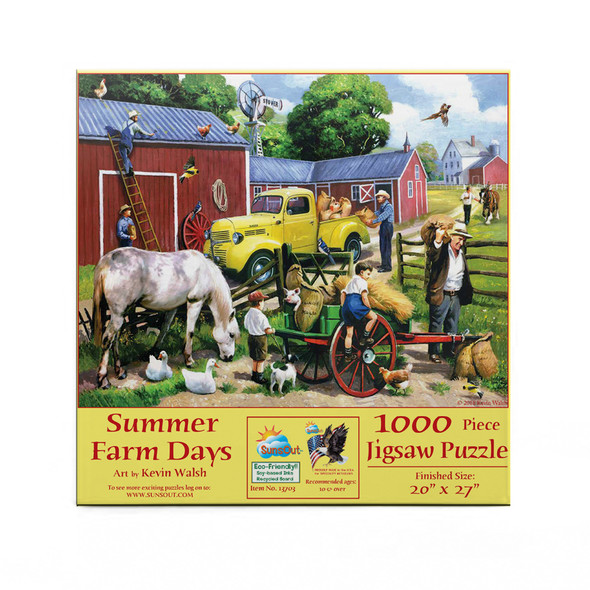 SUNSOUT INC - Summer Farm Days - 1000 pc Jigsaw Puzzle by Artist: Kevin Walsh - Finished Size 20" x 27" - MPN# 13703