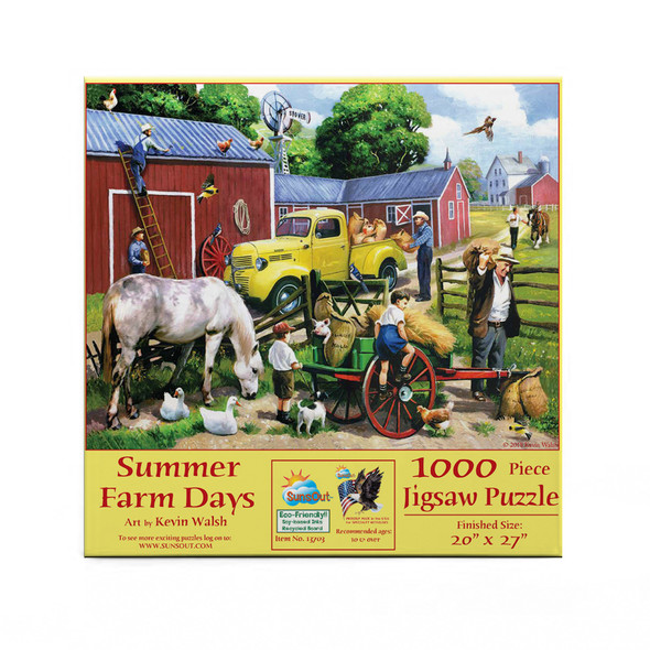 SUNSOUT INC - Summer Farm Days - 1000 pc Jigsaw Puzzle by Artist: Kevin Walsh - Finished Size 20" x 27" - MPN# 13703