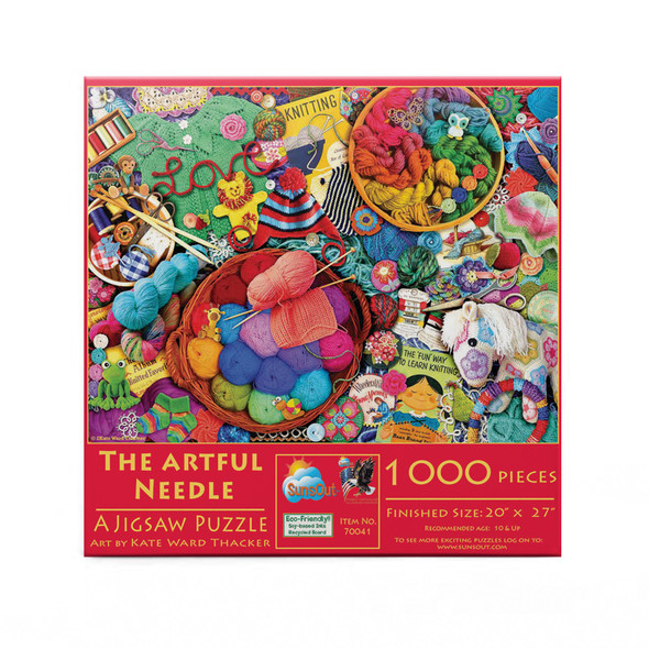 SUNSOUT INC - The Artful Needle - 1000 pc Jigsaw Puzzle by Artist: Kate Ward Thacker - Finished Size 20" x 27" - MPN# 70047