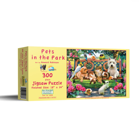 SUNSOUT INC - Pets in the Park - 300 pc Jigsaw Puzzle by Artist: Howard Robinson - Finished Size 18" x 24" - MPN# 54938