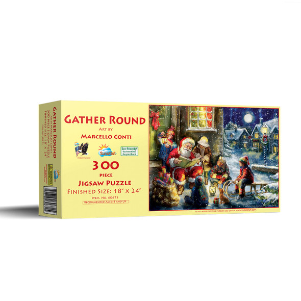 SUNSOUT INC - Gather Round - 300 pc Jigsaw Puzzle by Artist: Marcello Conti - Finished Size 18" x 24" Christmas - MPN# 60671