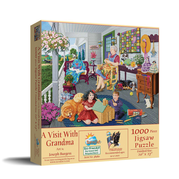 SUNSOUT INC - A Visit to Grandma's - 1000 pc Jigsaw Puzzle by Artist: Joseph Burgess - Finished Size 20" x 27" Mother's Day - MPN# 38980