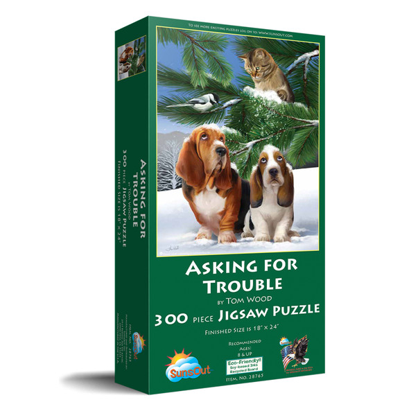 SUNSOUT INC - Asking for Trouble - 300 pc Jigsaw Puzzle by Artist: Tom Wood - Finished Size 18" x 24" - MPN# 28765