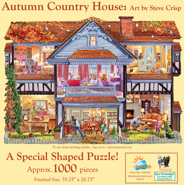 Autumn Country House 1000 pc Special Shaped Jigsaw Puzzle by SUNSOUT INC