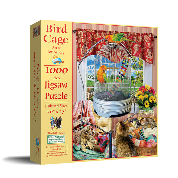 Bird Cage 1000 pc Jigsaw Puzzle by SUNSOUT INC